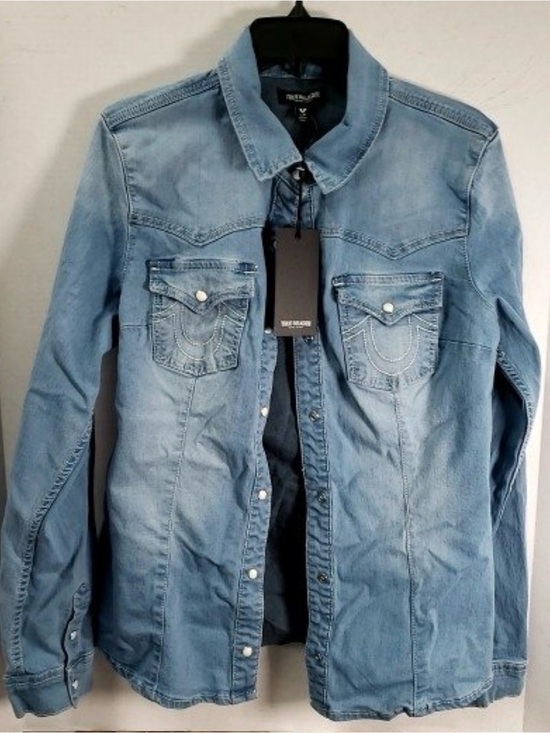 True Religion Jackets & Blazers - True Religion Women's Light Wash Denim Western Button-Up Shirt